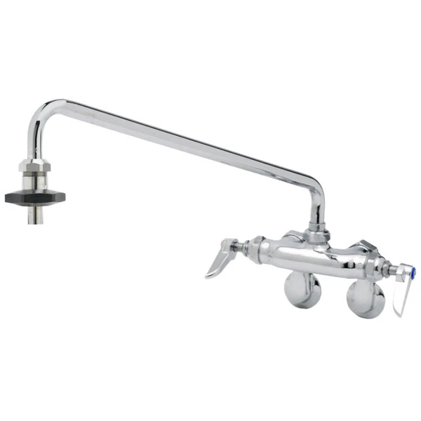 T&S Brass And Bronze Works T&S B-0235-12FS-35A Wall Mounted Faucet With 8" Adjustable Centers, 12" Double-Jointed Swing Spout, Volume Control Outlet, Cerama Cartridges, And Lever Handles