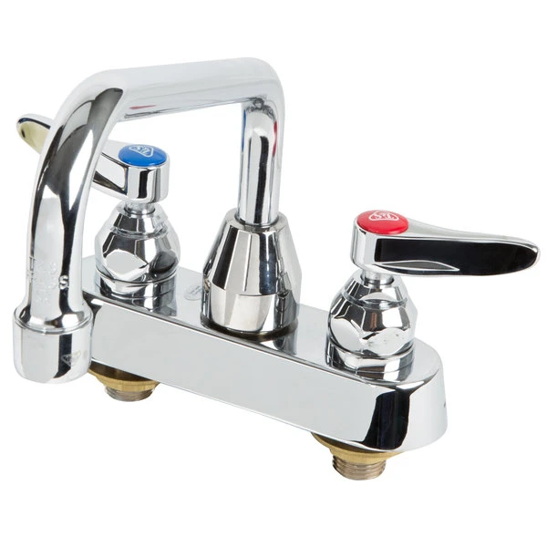 T&S Brass And Bronze Works T&S B-1171 Deck Mounted Workboard Faucet With Self-Closing Spray Valve And 4" Centers - 8" Swing Nozzle - Image 2