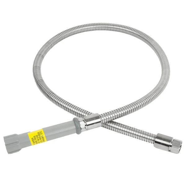 T&S Brass And Bronze Works T&S B-0050-H 50" Stainless Steel Flex Hose With Gray Handle And Polyurethane Liner