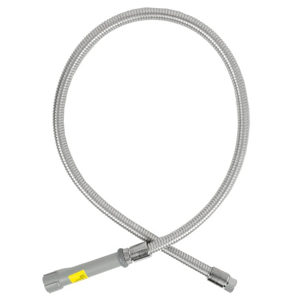 T&S Brass And Bronze Works T&S B-0050-H 50" Stainless Steel Flex Hose With Gray Handle And Polyurethane Liner - Image 3