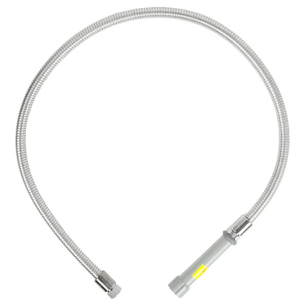 T&S Brass And Bronze Works T&S B-0050-H 50" Stainless Steel Flex Hose With Gray Handle And Polyurethane Liner - Image 2