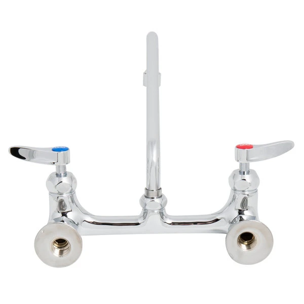 T&S Brass And Bronze Works T&S B-0231-VF22-CR Wall Mounted Faucet With 8" Adjustable Centers, 12" Swing Spout, 2.2 GPM Aerator, Cerama Cartridges, And Lever Handles - Image 5