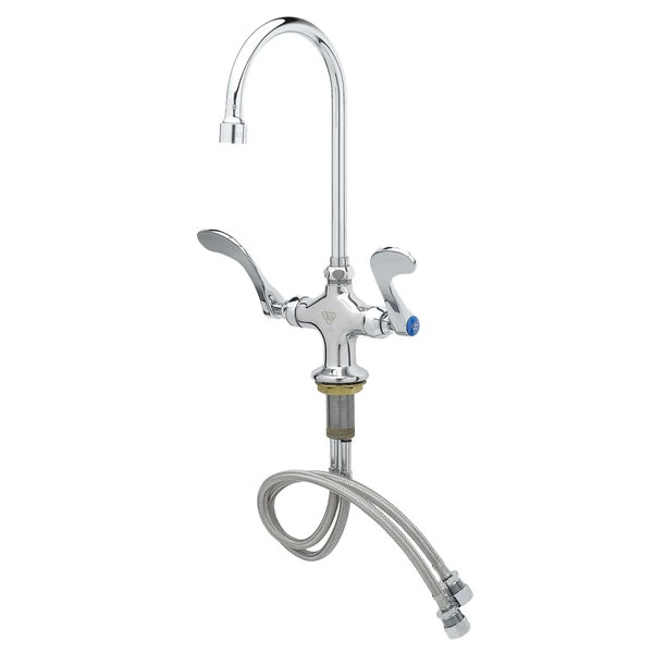 T&S Brass And Bronze Works T&S B-0300-VR4-WS Deck Mounted Pantry Faucet With 5 3/4" Gooseneck Nozzle, 1.5 GPM Aerator, Eterna Cartridges, And 4" Wrist Handles - Image 3