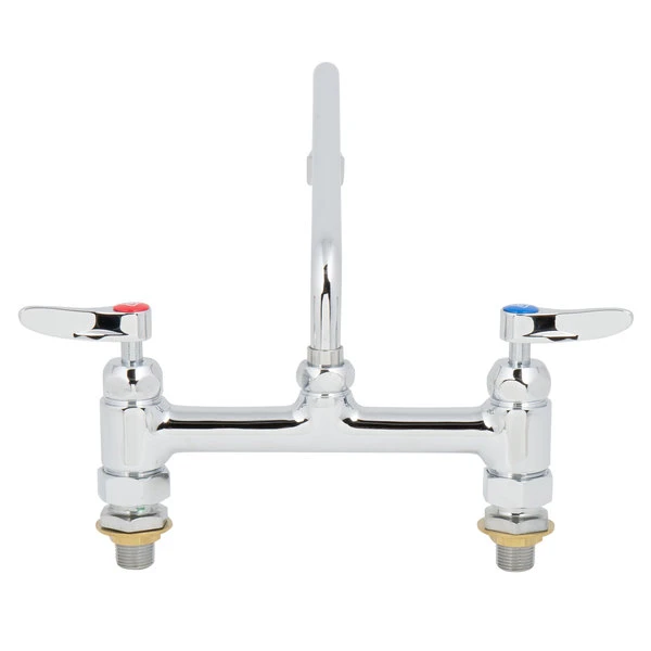 T&S Brass And Bronze Works T&S B-0220-61X-CCCR Deck Mounted Faucet With 8" Adjustable Centers, 10" Swing Spout, Stream Regulator Outlet, Cerama Cartridges, And Lever Handles - Image 5