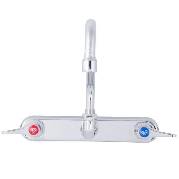 T&S Brass And Bronze Works T&S B-1128-XS-F12 Wall Mounted Workboard Faucet With 8" Centers, 12" Swing Spout, 1.2 GPM Aerator, Eterna Cartridges, And Lever Handles - Image 3