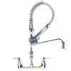 T&S Brass And Bronze Works T&S MPR-2DLN-08-CRS Low Profile Deck Mounted Pre-Rinse Faucet With 8" Centers, 24" Hose, 1.07 GPM Spray Valve, Swivel, 8" Add-On Faucet, And Wall Bracket 1 T&S Brass And Bronze Works T&S MPR-2DLN-08-CRS Low Profile Deck Mounted Pre-Rinse Faucet With 8" Centers, 24" Hose, 1.07 GPM Spray Valve, Swivel, 8" Add-On Faucet, And Wall Bracket -Faucet Equipment Shop 1597697