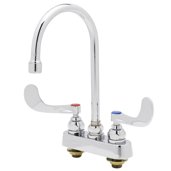 T&S Brass And Bronze Works T&S B-1141-2W4V12CR Deck Mounted Workboard Faucet With 4" Centers, 4 3/8" Gooseneck Spout, 1.2 GPM Aerator, Cerama Cartridges, And Wrist Handles 3 T&S Brass And Bronze Works T&S B-1141-2W4V12CR Deck Mounted Workboard Faucet With 4" Centers, 4 3/8" Gooseneck Spout, 1.2 GPM Aerator, Cerama Cartridges, And Wrist Handles