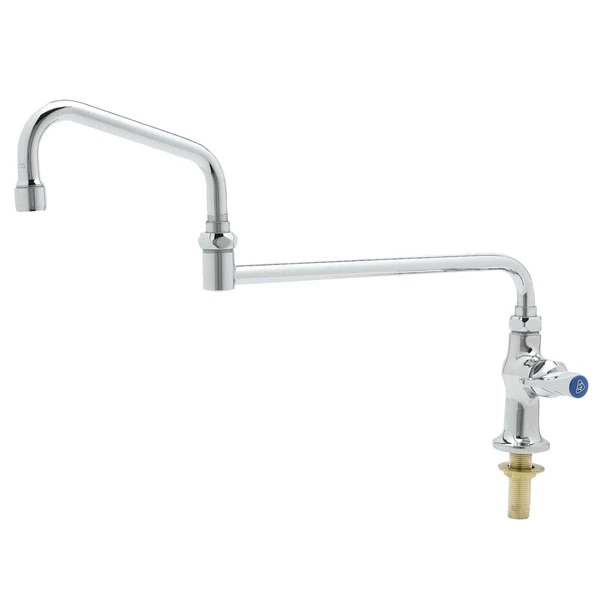 T&S Brass And Bronze Works T&S B-0255-18DJX-CR Deck Mounted Single Hole Faucet With 18" Double-Jointed Swing Spout, Stream Regulator Outlet, Cerama Cartridges, And Lever Handle