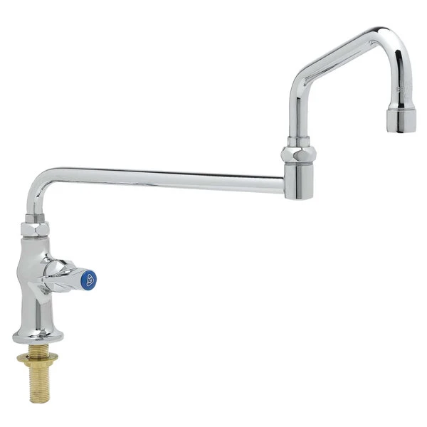 T&S Brass And Bronze Works T&S B-0255-18DJX-CR Deck Mounted Single Hole Faucet With 18" Double-Jointed Swing Spout, Stream Regulator Outlet, Cerama Cartridges, And Lever Handle - Image 2