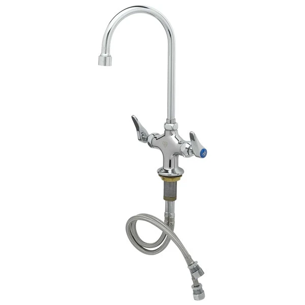 T&S Brass And Bronze Works T&S B-0300-VR-WS Deck Mounted Pantry Faucet With 5 3/4" Gooseneck Nozzle, 1.5 GPM Aerator, Eterna Cartridges, And Lever Handles