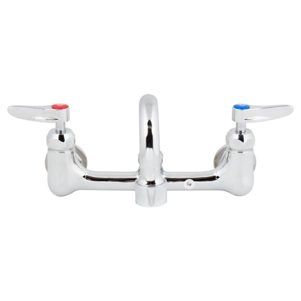 T&S Brass And Bronze Works T&S B-2299-VF22-CR Wall Mounted Faucet With 8" Adjustable Centers, 14" Swing Spout, 2.2 GPM Aerator, Cerama Cartridges, And Lever Handles - Image 2