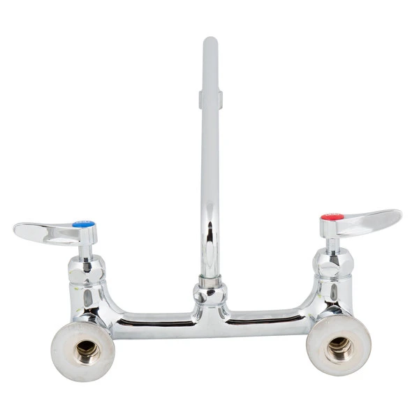 T&S Brass And Bronze Works T&S B-2299-VF22-CR Wall Mounted Faucet With 8" Adjustable Centers, 14" Swing Spout, 2.2 GPM Aerator, Cerama Cartridges, And Lever Handles - Image 5