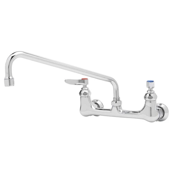 T&S Brass And Bronze Works T&S B-0231-EE-A22 Wall Mounted Pantry Faucet With 8" Centers, 12" Swing Spout, 2.2 GPM Aerator, Eterna Cartridges, And Lever Handles