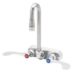 T&S Brass And Bronze Works T&S B-2459 Wall Mount Workboard Faucet With 4" Centers, 3 1/16" Swivel Gooseneck Nozzle, 1.0 GPM Aerator, And 4" Wrist Handles