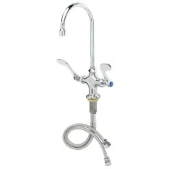 T&S Brass And Bronze Works T&S B-0301-W4-QT-WS Deck Mounted Pantry Faucet With 5 3/4" Swivel Gooseneck Nozzle, 1.5 GPM Aerator, Eterna Cartridges, And 4" Wrist Handles