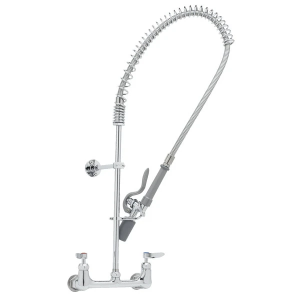 T&S Brass And Bronze Works T&S B-0133-CR-BJ EasyInstall Wall Mounted Pre-Rinse Faucet With 8" Centers, 1.07 GPM Spray Valve, Cerama Cartridges, And Lever Handles 3 T&S Brass And Bronze Works T&S B-0133-CR-BJ EasyInstall Wall Mounted Pre-Rinse Faucet With 8" Centers, 1.07 GPM Spray Valve, Cerama Cartridges, And Lever Handles