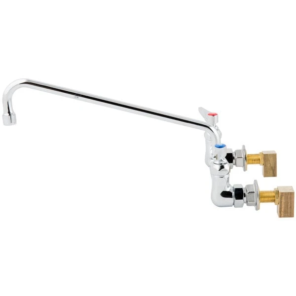 T&S Brass And Bronze Works T&S B-2358 Wall Mounted Faucet With 14" Swing Spout, 23.09 GPM Stream Regulator, 8" Adjustable Centers, And Lever Handles - Image 3