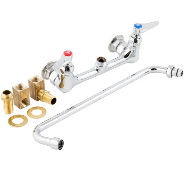 T&S Brass And Bronze Works T&S B-2358 Wall Mounted Faucet With 14" Swing Spout, 23.09 GPM Stream Regulator, 8" Adjustable Centers, And Lever Handles - Image 5