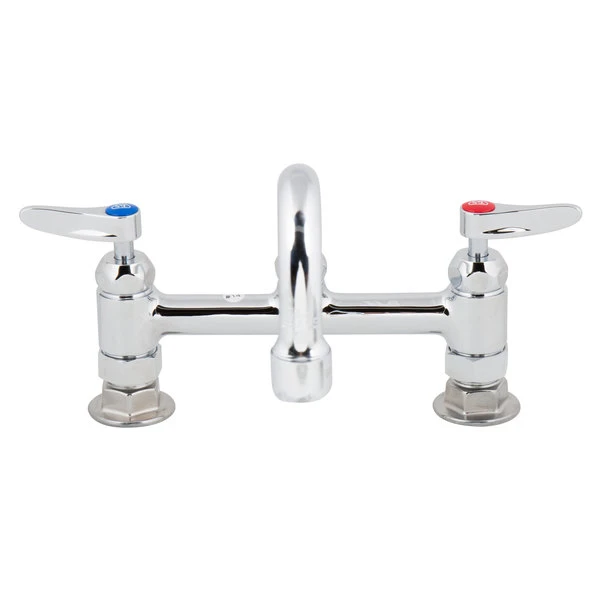 T&S Brass And Bronze Works T&S B-0220-CR Deck Mounted Faucet With 8" Adjustable Centers, 18" Swing Spout, Stream Regulator Outlet, Cerama Cartridges, And Lever Handles - Image 3