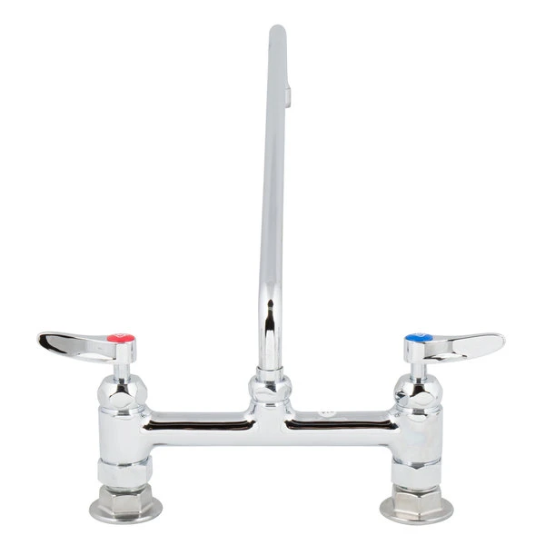 T&S Brass And Bronze Works T&S B-0220-CR Deck Mounted Faucet With 8" Adjustable Centers, 18" Swing Spout, Stream Regulator Outlet, Cerama Cartridges, And Lever Handles - Image 6