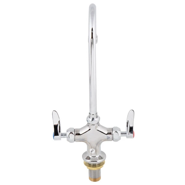 T&S Brass And Bronze Works T&S B-0300-CR Deck Mounted Single Hole Pantry Faucet With Flex Inlets, 5 1/2" Rigid Gooseneck Nozzle, And Cerama Cartridges - Image 5