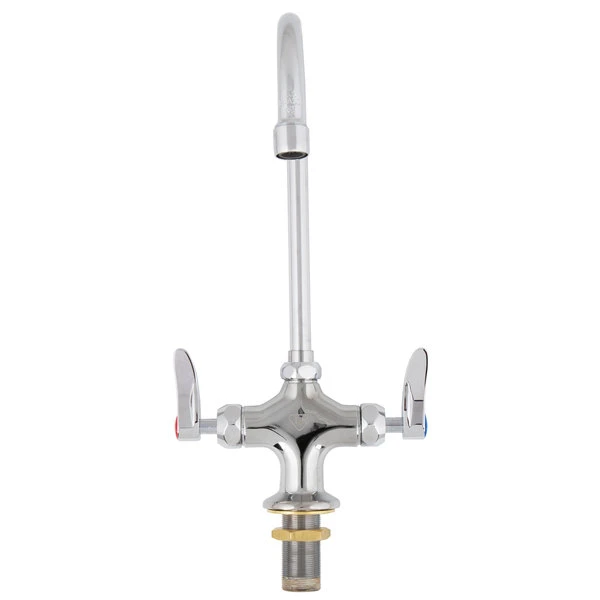 T&S Brass And Bronze Works T&S B-0300-CR Deck Mounted Single Hole Pantry Faucet With Flex Inlets, 5 1/2" Rigid Gooseneck Nozzle, And Cerama Cartridges - Image 2