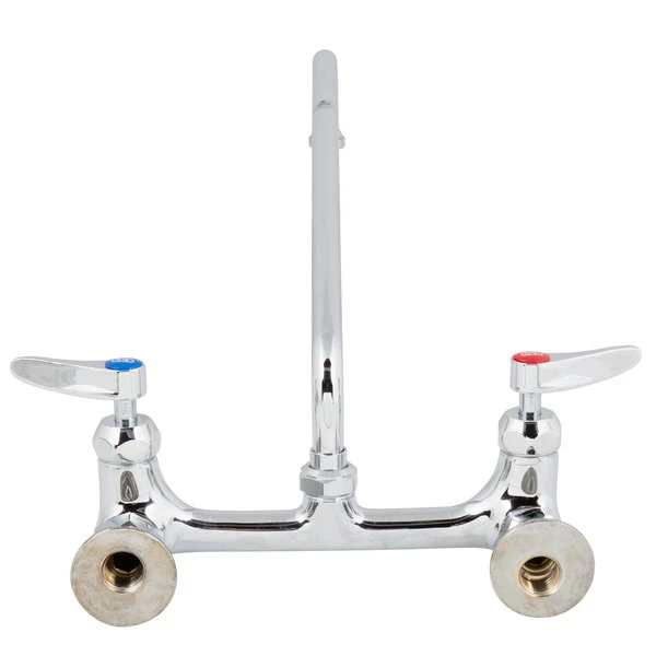 T&S Brass And Bronze Works T&S B-2299-CR Wall Mounted Faucet With 8" Adjustable Centers, 14" Swing Spout, Stream Regulator Outlet, Cerama Cartridges, And Lever Handles - Image 5