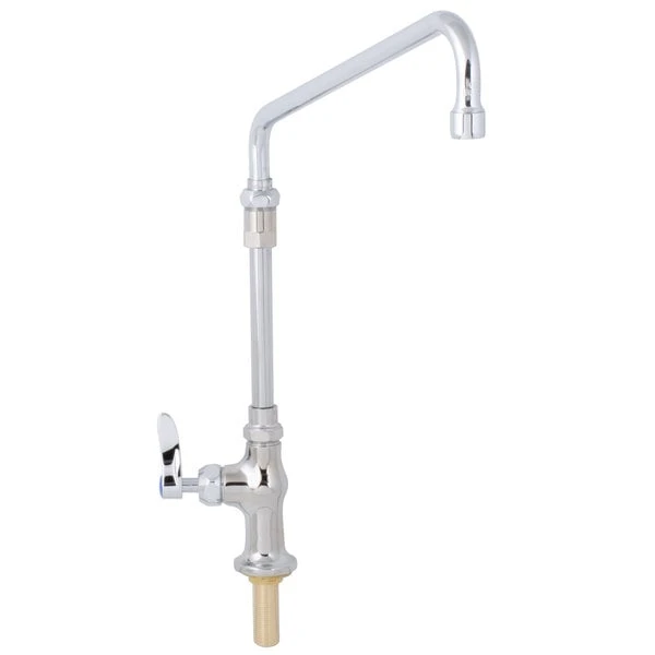T&S Brass And Bronze Works T&S B-0206-02-CR Deck Mounted Single Hole Faucet With 12" Swing Spout, 7 5/8" Swivel Extension, Stream Regulator Outlet, Cerama Cartridge, And Lever Handle - Image 2