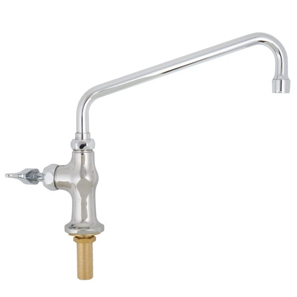 T&S Brass And Bronze Works T&S B-0205-061X-CR Deck Mounted Single Hole Faucet With 10" Swing Spout, Stream Regulator Outlet, Cerama Cartridge, And Lever Handle - Image 2