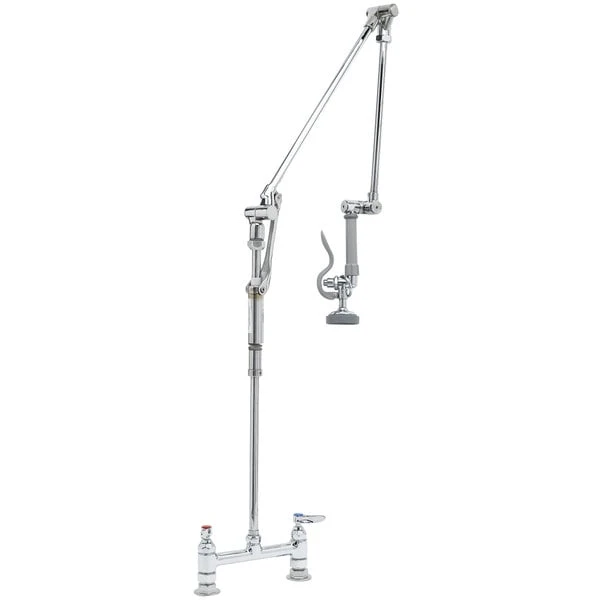 T&S Brass And Bronze Works T&S B-0124 Deck Mounted 41" High Pre-Rinse Faucet With Adjustable 8" Centers, And Roto-Flex Support 3 T&S Brass And Bronze Works T&S B-0124 Deck Mounted 41" High Pre-Rinse Faucet With Adjustable 8" Centers, And Roto-Flex Support