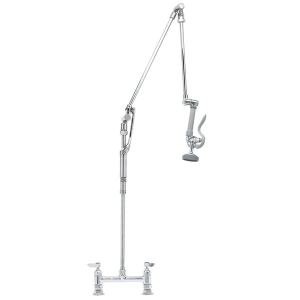 T&S Brass And Bronze Works T&S B-0124 Deck Mounted 41" High Pre-Rinse Faucet With Adjustable 8" Centers, And Roto-Flex Support 4 T&S Brass And Bronze Works T&S B-0124 Deck Mounted 41" High Pre-Rinse Faucet With Adjustable 8" Centers, And Roto-Flex Support - Image 2