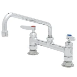 T&S Brass And Bronze Works T&S B-0220-061XCRF1 Deck Mounted Pantry Faucet With 8" Adjustable Centers, 10" Swing Nozzle, 1.0 GPM Aerator, Cerama Cartridges, And Lever Handles