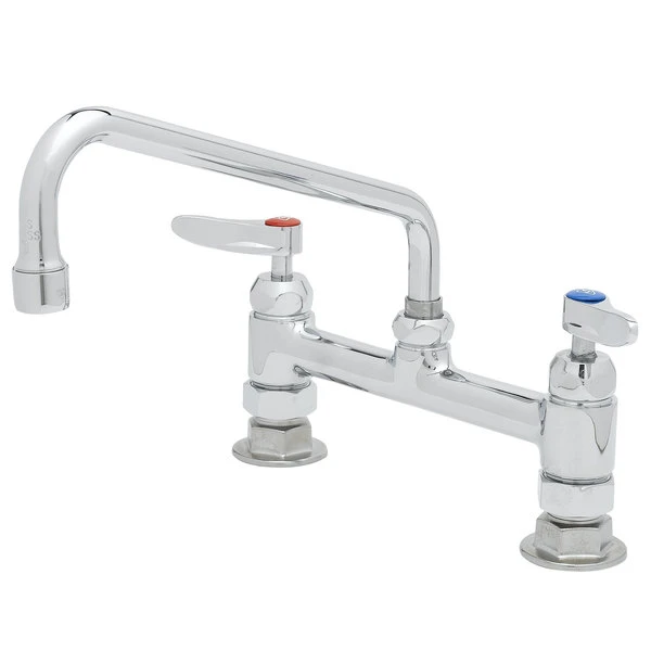 T&S Brass And Bronze Works T&S B-0220-061XCRF1 Deck Mounted Pantry Faucet With 8" Adjustable Centers, 10" Swing Nozzle, 1.0 GPM Aerator, Cerama Cartridges, And Lever Handles