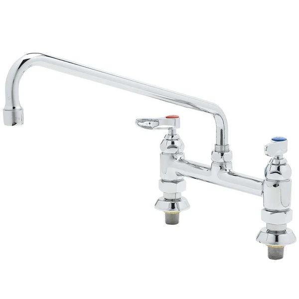 T&S Brass And Bronze Works T&S B-0222-EE Deck Mounted Faucet With 6" Swing Nozzle, 8" Centers, 18.39 GPM Stream Regulator Outlet, Eterna Cartridges, And Lever Handles 3 T&S Brass And Bronze Works T&S B-0222-EE Deck Mounted Faucet With 6" Swing Nozzle, 8" Centers, 18.39 GPM Stream Regulator Outlet, Eterna Cartridges, And Lever Handles