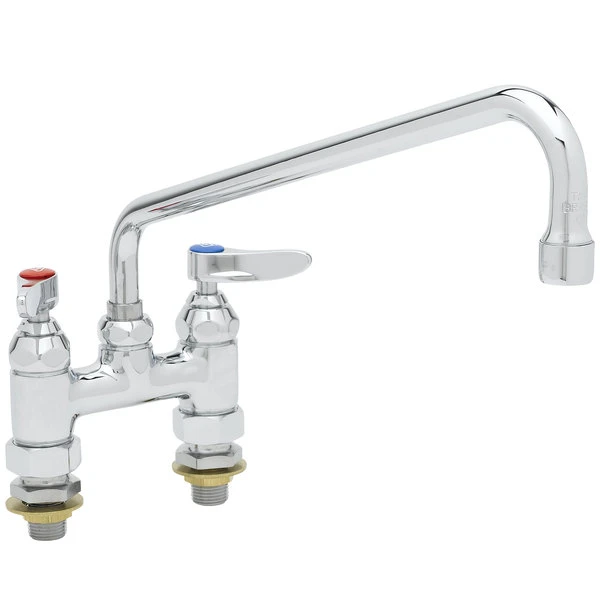 T&S Brass And Bronze Works T&S B-0225-CC Deck Mounted Faucet With 12" Swing Nozzle, 17.9 GPM Stream Regulator Outlet, Eterna Cartridges, And Lever Handles - Image 2