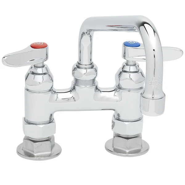 T&S Brass And Bronze Works T&S B-0227-CR Deck Mount Faucet With 4" Adjustable Centers, 8" Swing Nozzle, And Cerama Cartridges - Image 2