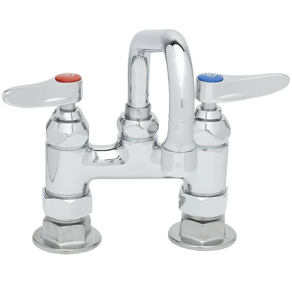 T&S Brass And Bronze Works T&S B-0228-CR Deck Mount Faucet With 4" Adjustable Centers And Cerama Cartridges - 6" Spread - Image 2