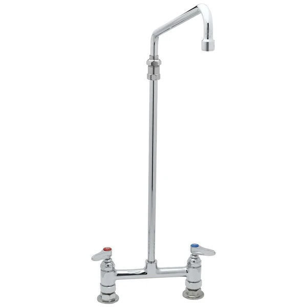 T&S Brass And Bronze Works T&S B-0281 Deck Mounted Double Pantry Faucet With 18" Riser And 8" Centers - 12" Swing Nozzle - Image 2