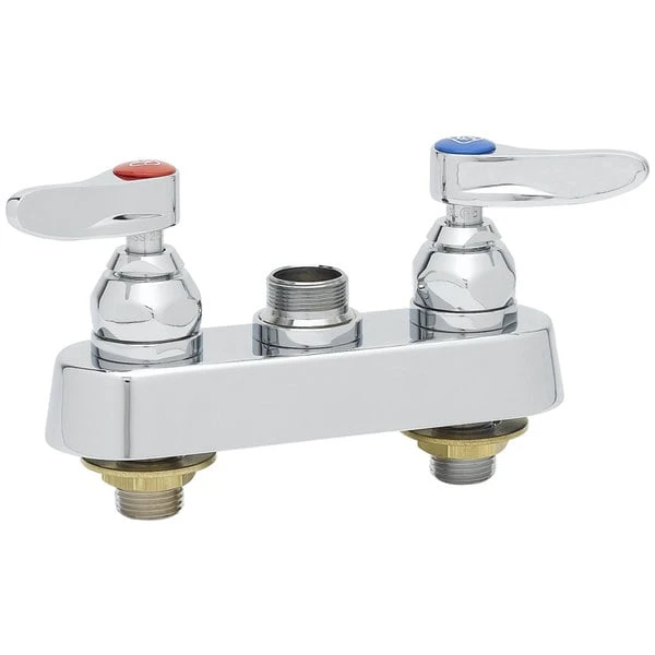 T&S Brass And Bronze Works T&S B-1110-XS-LN Deck Mount Workboard Faucet Base With 4" Centers, Escutcheon, And Tailpieces - Image 2
