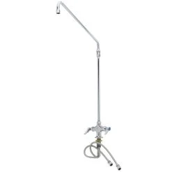 T&S Brass And Bronze Works T&S B-0270 Deck Mounted Single Hole Pantry Faucet With Flex Inlets, 18" Swing Nozzle, Eterna Cartridges, And 18" Riser