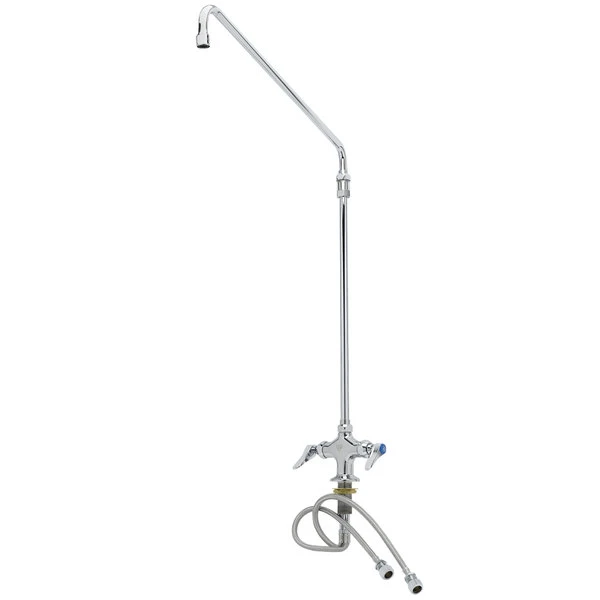 T&S Brass And Bronze Works T&S B-0270 Deck Mounted Single Hole Pantry Faucet With Flex Inlets, 18" Swing Nozzle, Eterna Cartridges, And 18" Riser