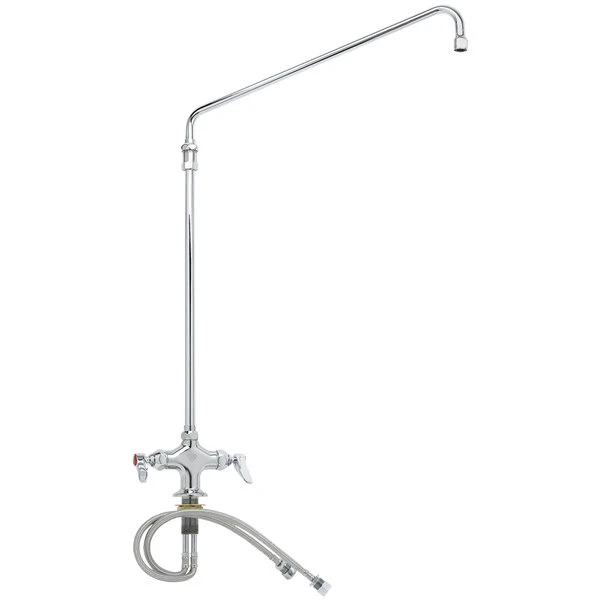 T&S Brass And Bronze Works T&S B-0270 Deck Mounted Single Hole Pantry Faucet With Flex Inlets, 18" Swing Nozzle, Eterna Cartridges, And 18" Riser - Image 2