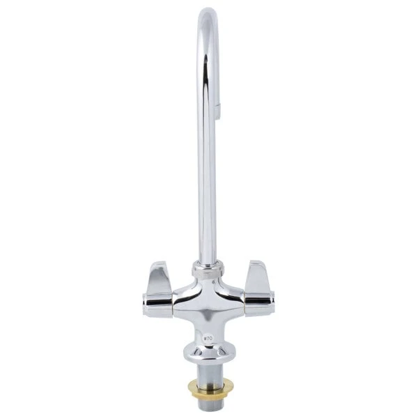 T&S Brass And Bronze Works Equip By T&S 5F-2SLF05 Deck Mounted Faucet With 5 9/16" Gooseneck Spout, Flex Inlets, Laminar Flow Device, And Lever Handles - Image 6