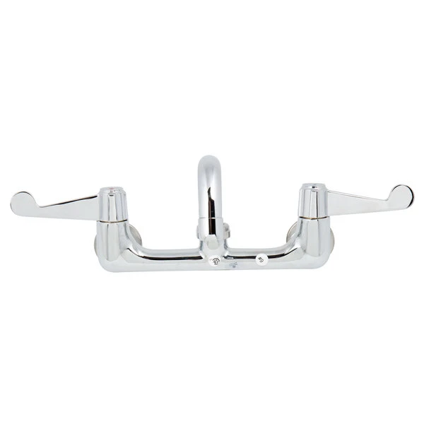 T&S Brass And Bronze Works Equip By T&S 5F-8WWB10 Wall Mounted Faucet With Adjustable 8" Centers, 10 1/8" Swing Spout, Laminar Flow Device, Cerama Cartridges, And Wrist Handles