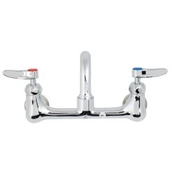 T&S Brass And Bronze Works T&S B-0231-CR-SC-F1 Wall Mounted Faucet With 8" Centers, 12" Swing Spout, 1 GPM Aerator, Cerama Cartridges And Lever Handles