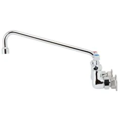 T&S Brass And Bronze Works T&S B-0231-CR-SC-F1 Wall Mounted Faucet With 8" Centers, 12" Swing Spout, 1 GPM Aerator, Cerama Cartridges And Lever Handles -Faucet Equipment Shop 1661681