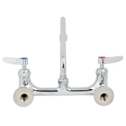 T&S Brass And Bronze Works T&S B-0231-CR-SC-F1 Wall Mounted Faucet With 8" Centers, 12" Swing Spout, 1 GPM Aerator, Cerama Cartridges And Lever Handles -Faucet Equipment Shop 1661682