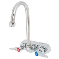 T&S Brass And Bronze Works T&S B-1146-V12-CR Wall Mounted Workboard Faucet With 5 3/4" Gooseneck Spout, 4" Centers, 1.2 GPM Aerator, Cerama Cartridges, And Lever Handles -Faucet Equipment Shop 1661823