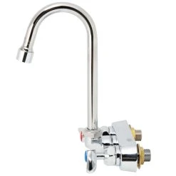 T&S Brass And Bronze Works T&S B-1146-V12-CR Wall Mounted Workboard Faucet With 5 3/4" Gooseneck Spout, 4" Centers, 1.2 GPM Aerator, Cerama Cartridges, And Lever Handles -Faucet Equipment Shop 1661824