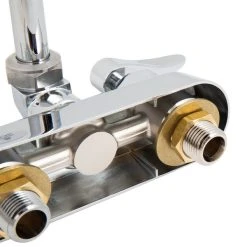 T&S Brass And Bronze Works T&S B-1146-V12-CR Wall Mounted Workboard Faucet With 5 3/4" Gooseneck Spout, 4" Centers, 1.2 GPM Aerator, Cerama Cartridges, And Lever Handles -Faucet Equipment Shop 1661826